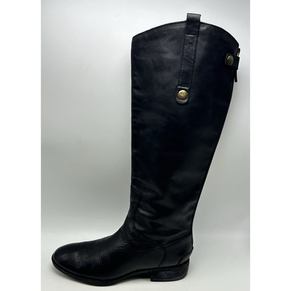 Sam Edelman Riding Boot Womens 7 Black Leather Tall Penny Equestrian Read